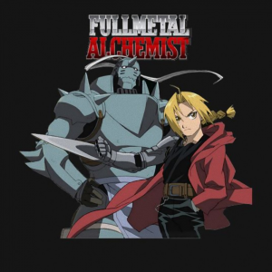 Edward and Alphonse Elric Fullmetal Alchemist characters protagonist anime manga Black t-shirt