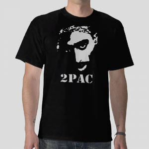 2Pac tupac Shakur American rapper black t-shirt
