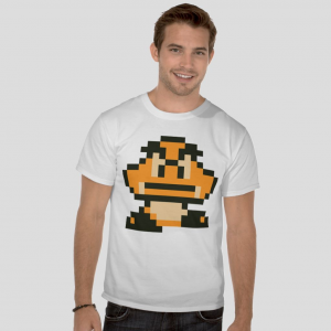 Goomba super mario bros video games white t-shirt