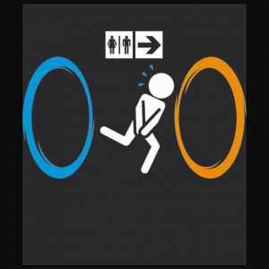 Funny Portal Video game parody toilet black T-Shirt