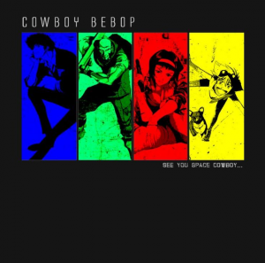 See You Space cowboy - Bebop bounty hunter crew member space ship Anime black t-shirt
