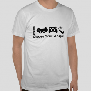 Choose Your Weapon gamer geek White t-shirt free shipping