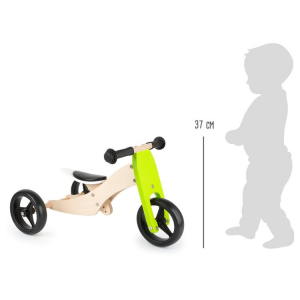 Triciclo senza pedali in legno per bambini Trike 2 in 1