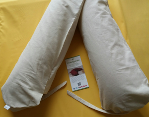Cuscino Gravidanza/Allattamento Lineare 180 cm in Cotone e Pula di Farro Bio con Federa
