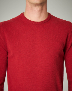 Maglia rossa girocollo in lana