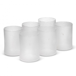 Set di 6 bicchieri in Vetro Soffiato Bianco Opaco stile Murano
