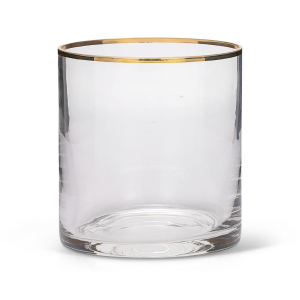 Bicchiere da Acqua in Vetro Soffiato Filo Oro stile Liscio