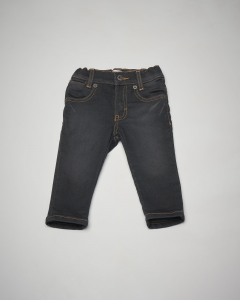 Jeans nero elasticizzato con sabbiature 6-18 mesi