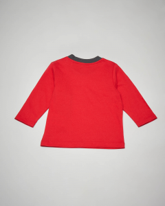 T-shirt rossa a manica lunga con stampa 3-18 mesi