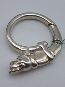 Portachiavi in argento a moschettone con testa di cane, vendita on line | OROLOGERIA BRUNI Imperia