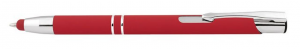 Penna in alluminio gommata rossa con touch