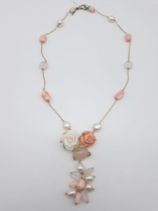 Collana rose di corallo e perle, vendita on line | GIOIELLERIA BRUNI Imperia