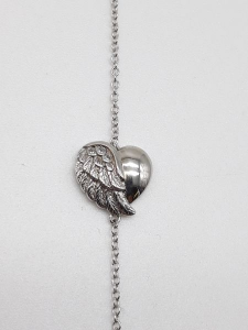 Bracciale Donna in argento con cuore e ala di Angelo, vendita on line | GIOIELLERIA BRUNI Imperia
