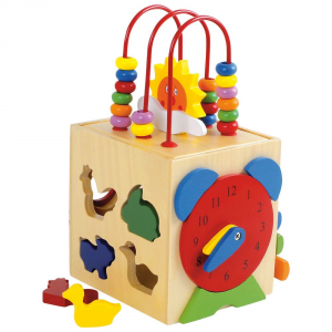 Cubo Dado didattico in legno gioco per bambini con xilofono e forme