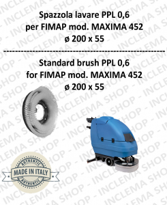 BROSSE A LAVER  pour Autolaveuse FIMAP modèle MAXIMA 452 PPL 0,6 - ø200 X 55 mm 