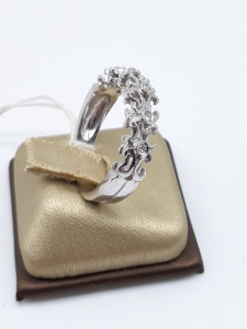 Anello Donna fedina a corona in oro bianco e diamanti, vendita on line | GIOIELLERIA BRUNI Imperia
