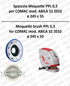 SPAZZOLA MOQUETTE ppl 0,3 per lavapavimenti COMAC mod. ABILA 52 2010 con 3 pioli