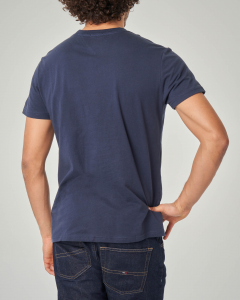 T-shirt blu con logo stampato