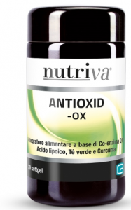 NUTRIVA ANTIOXID-OX  30 SOFTGEL A BASE DI CO-ENZIMA Q10,ACIDO LIPOICO,TE' VERDE E CURCUMA 