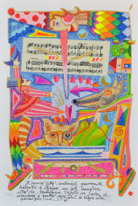 Musante Francesco, ..il povero gatto, sentendosi..,Serigrafia, Form. cm.55x37