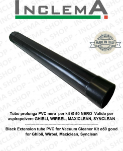 Tubo prolunga PVC nero  per kit Ø 50 NERO  Valido per aspirapolvere GHIBLI, WIRBEL, MAXICLEAN, SYNCLEAN Modello: SYN104614219