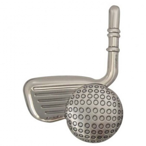 Blasone placca mazza e pallina golf in argento