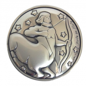 Blasone placca zodiaco sagittario in argento