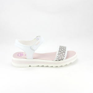 Sandali eleganti bimba con chiusura velcro edecorati con cristalli.