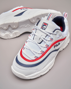 Sneaker Fila Ray low bianche con rifiniture rosse e blu | Pellizzari E -commerce