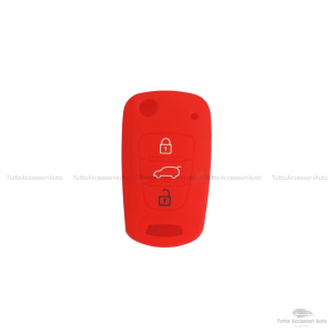 Cover Colorata Protettiva In Silicone Morbido Per Scocca Guscio Chiave 3 Tasti Pieghevole Auto Hyundai Kia Copertura Del Telecomando Disponibile In Vari Colori (Rosso)
