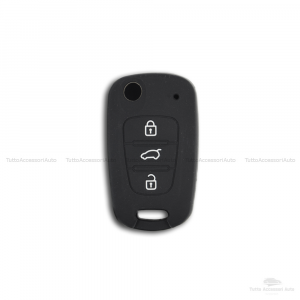 Guscio Cover In Silicone Per Protezione Scocca Telecomando Chiave 3 Tre Tasti Auto Hyundai I10 I20 I30 Ix20 Ix35 Elantra (Nero) 