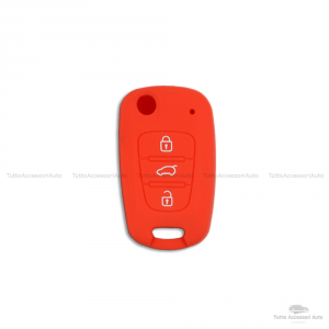 Guscio Cover In Silicone Colore Per Protezione Scocca Telecomando Chiave 3 Tre Tasti Auto Hyundai I10 I20 I30 Ix20 Ix35 Elantra Vari Colori (Rosso)