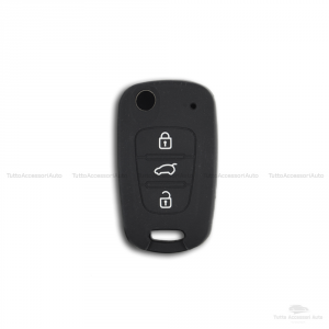 Scocca E Lama + Guscio Cover In Silicone Per Chiave Telecomando Chiave 3 Tre Tasti Auto Hyundai I10 I20 I30 Ix20 Ix35 Elantra (Nero)