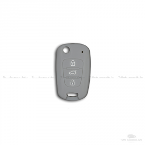 Guscio Cover In Silicone Per Protezione Scocca Telecomando Chiave 3 Tre Tasti Auto Hyundai I10 I20 I30 Ix20 Ix35 Elantra (Grigio)