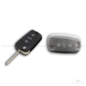 Guscio Cover In Silicone Per Protezione Scocca Telecomando Chiave 3 Tre Tasti Auto Hyundai I10 I20 I30 Ix20 Ix35 Elantra (Grigio)