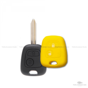 Cover Guscio Colorato Materiale Silicone Morbido Per Scocca Chiave 2 Tasti Auto Toyota Aygo In 10 Fantastici Colori (Giallo)