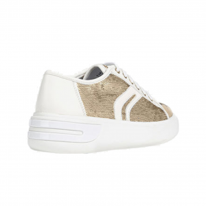 Sneakers bianche con pailletes oro Geox