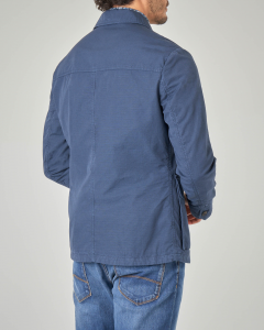 Field jacket blu in ripstop