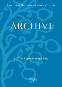 Archivi a.XIII-n. 1 (gennaio-giugno 2018)