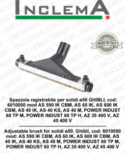 Spazzola registrabile pour polvere ø50 WIRBEL, cod: 6010052 pour POWER INDUST 60 TP M, POWER INDUST 60 TP H