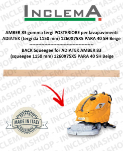 AMBER 83 GOMMA TERGI POSTERIORE per lavapavimenti ADIATEK (tergi da 1150 mm)