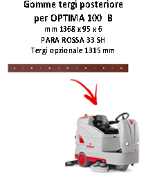 goma de secado trasero squeegee da 1315 mm para fregadora COMAC OPTIMA 100  B