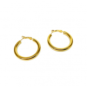 ORECCHINI CERCHI BOMBATI ARGENTO, ORO, ORO ROSA 4 cm