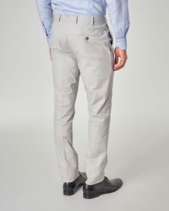 Pantalone grigio chiaro micro-armatura