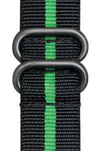 Cinturino nero e verde in nylon stile NATO - 23mm