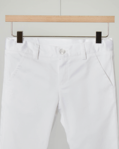 Pantalone chino bianco in raso stretch