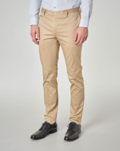 Pantalone beige in cotone stretch