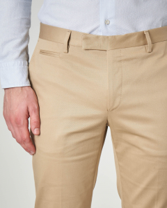 Pantalone beige in cotone stretch