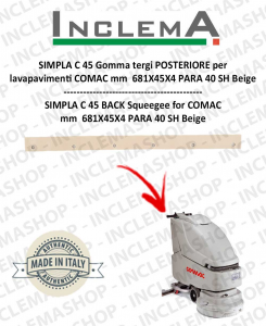 SIMPLA C 45 goma de secado trasero para fregadora COMAC