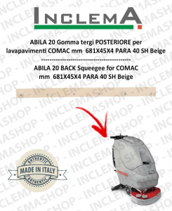ABILA 20 Back Squeegee Rubber for Scrubber Dryer COMAC Alluminium sq till s/n 109000129